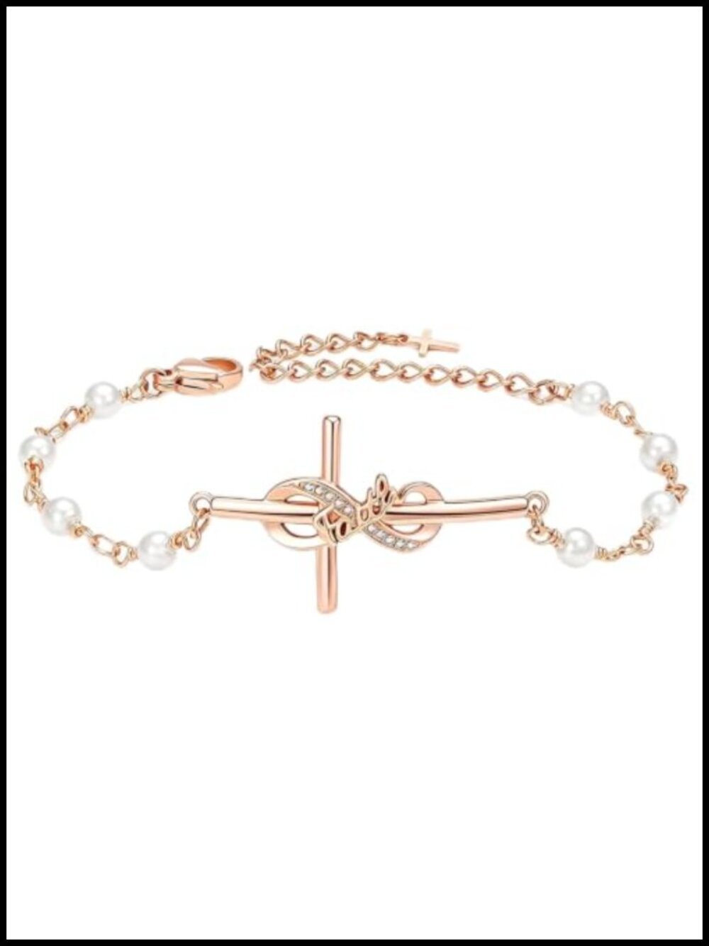 18K Gold Plated Faith Engraved Cross Bracelet Adjustable Chain